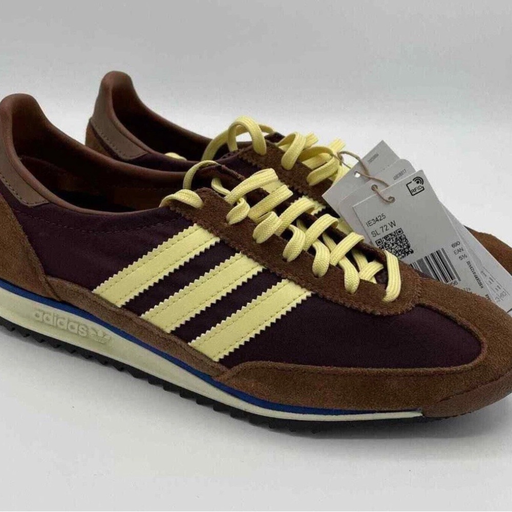 Adidas Brown and Cream Retro Sneakers